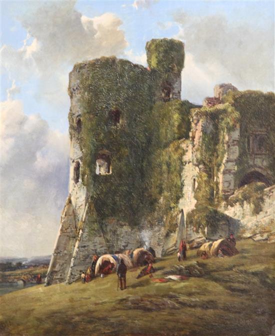 William Pitt (1855-1918) Carrew (sic) Castle, South Wales, 12 x 10in.